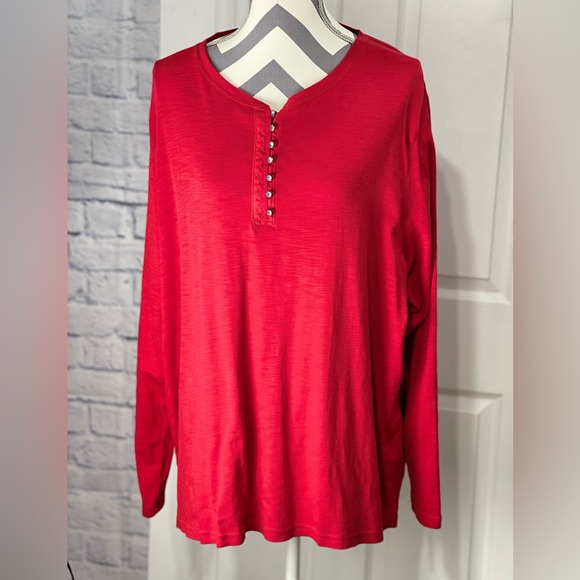 Chaps ✨ Red Long Sleeve ✨ Silver Rhinestone Buttons ✨ 3X - Picture 4 of 4